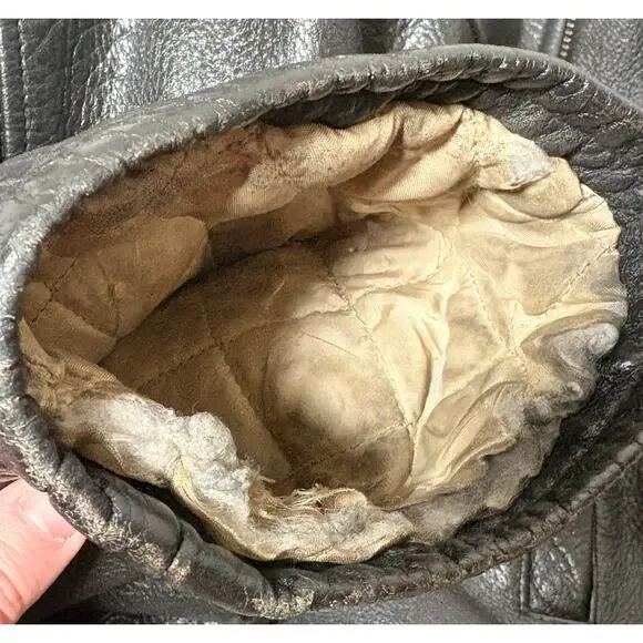 Vintage 90’s J Crew Oarsman Leather Bomber Aviator Jacket Distressed Sz L - Picture 9 of 10